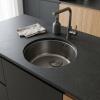 Pure.Sink Rondo Gun metal Round Sink, Flush-Mount, Under-Mount, and Top-Mount, 37 cm PRN38-61
